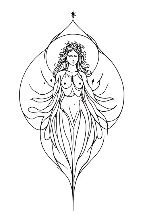 fortuna goddess tattoo design idea