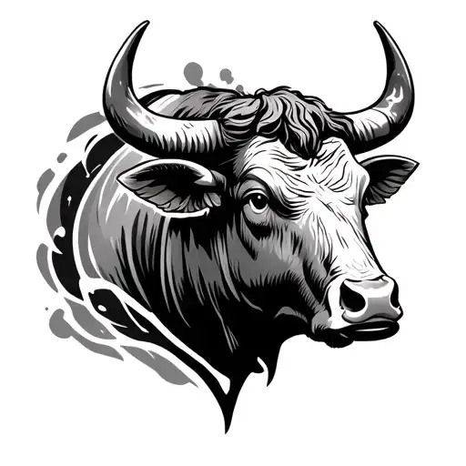 Bull with a monument from terceira island  and for a tattoo on your forearm tattoo design idea