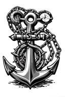 Anchor with Broken ChainsAn anchor and a compass tattoo design idea