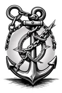 Anchor with Broken ChainsAn anchor and a compass tattoo design idea