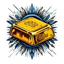 gold bars tattoo design idea