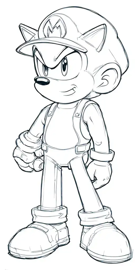 sonic and mario bros universe tattoo design idea