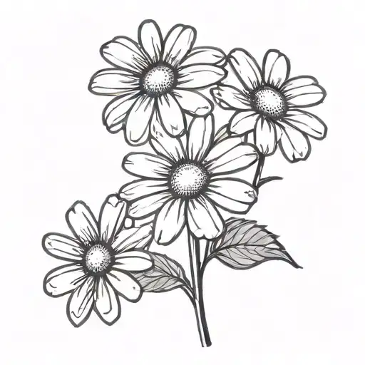 daisy and violet one Violet flower tattoo design idea
