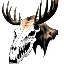 moose skull tattoo design idea