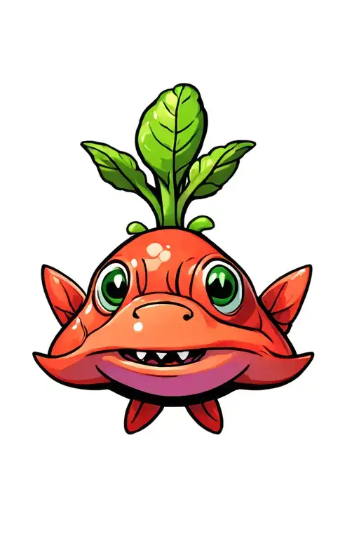 funny piranha plant smiling tattoo design idea