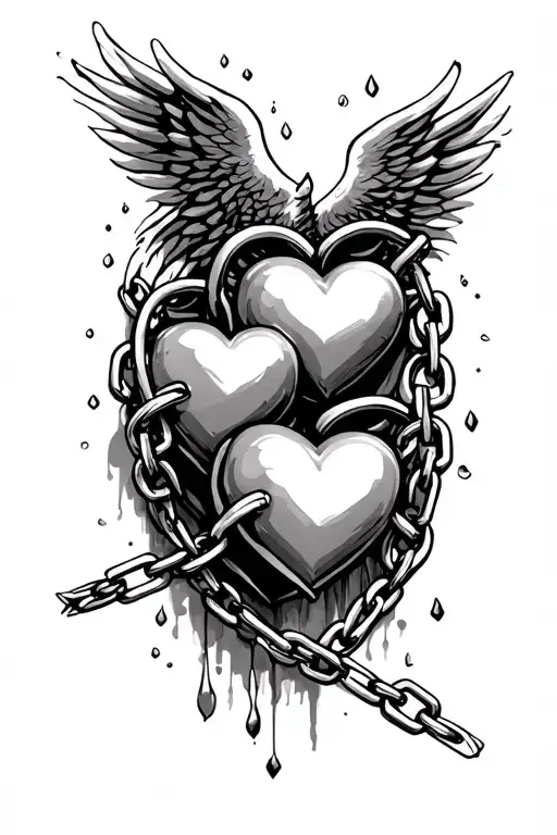 hearts anchained by a Christian cruise tattoo design idea