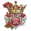 The name Ruby with a crown above the R and a Ruby diamond in the crown tattoo design idea