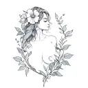 vine floral sexy tattoo design idea