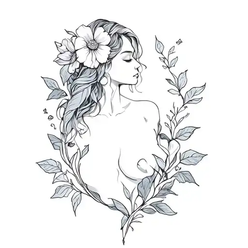 vine floral sexy tattoo design idea