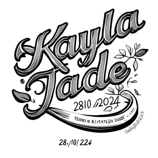 "Kayla jade 28/10/2024" writing tattoo design idea