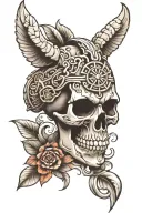 mayan skull tattoo design idea