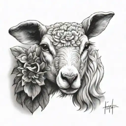 lamb and fig tattoo design idea
