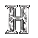 cattle brand using a capital backwards  B and a capital H next to each other tattoo design idea