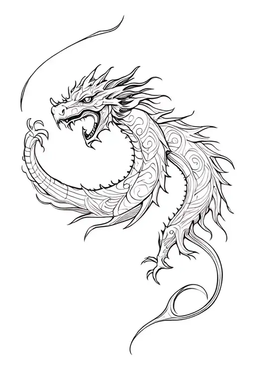 tribal dragon tattoo design idea