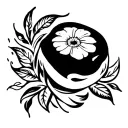 big black bean tattoo design idea