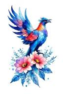 pheonix and September birth flower tattoo design idea