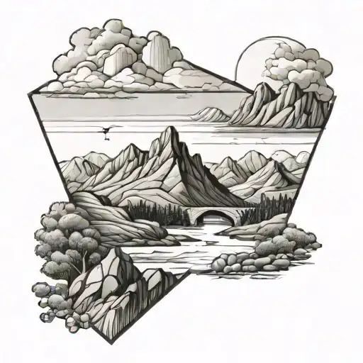 Lake District Mountains Tattoo tattoo design idea