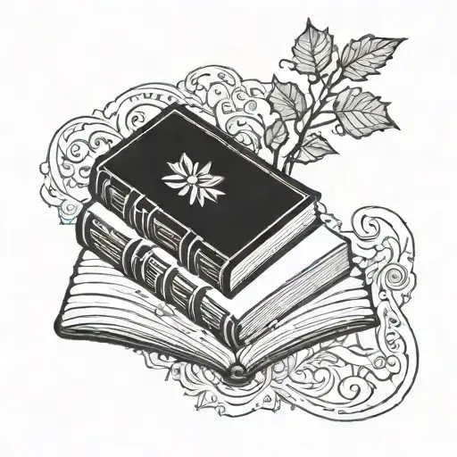 closed book tattoo design idea
