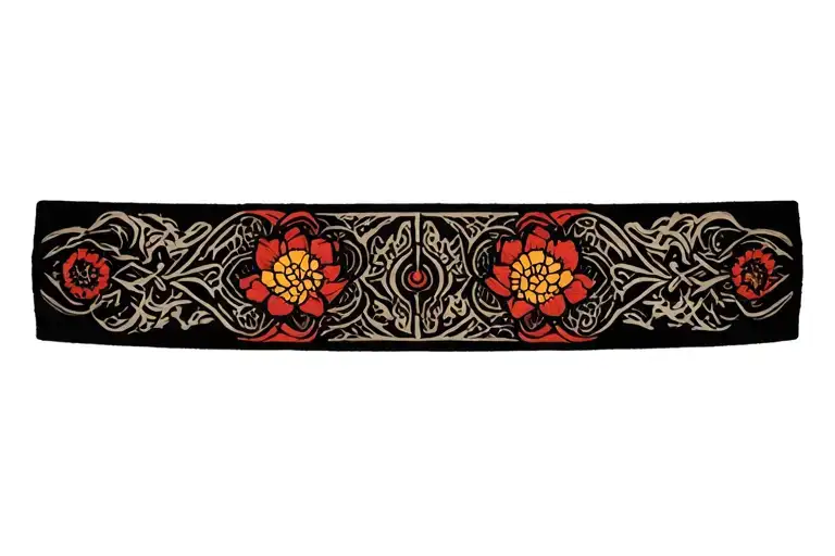 wrist band medieval, mystic, japanese, suprnatural, dark tattoo design idea