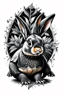 turtle beat a rabbit tattoo design idea