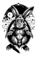 turtle beat a rabbit tattoo design idea
