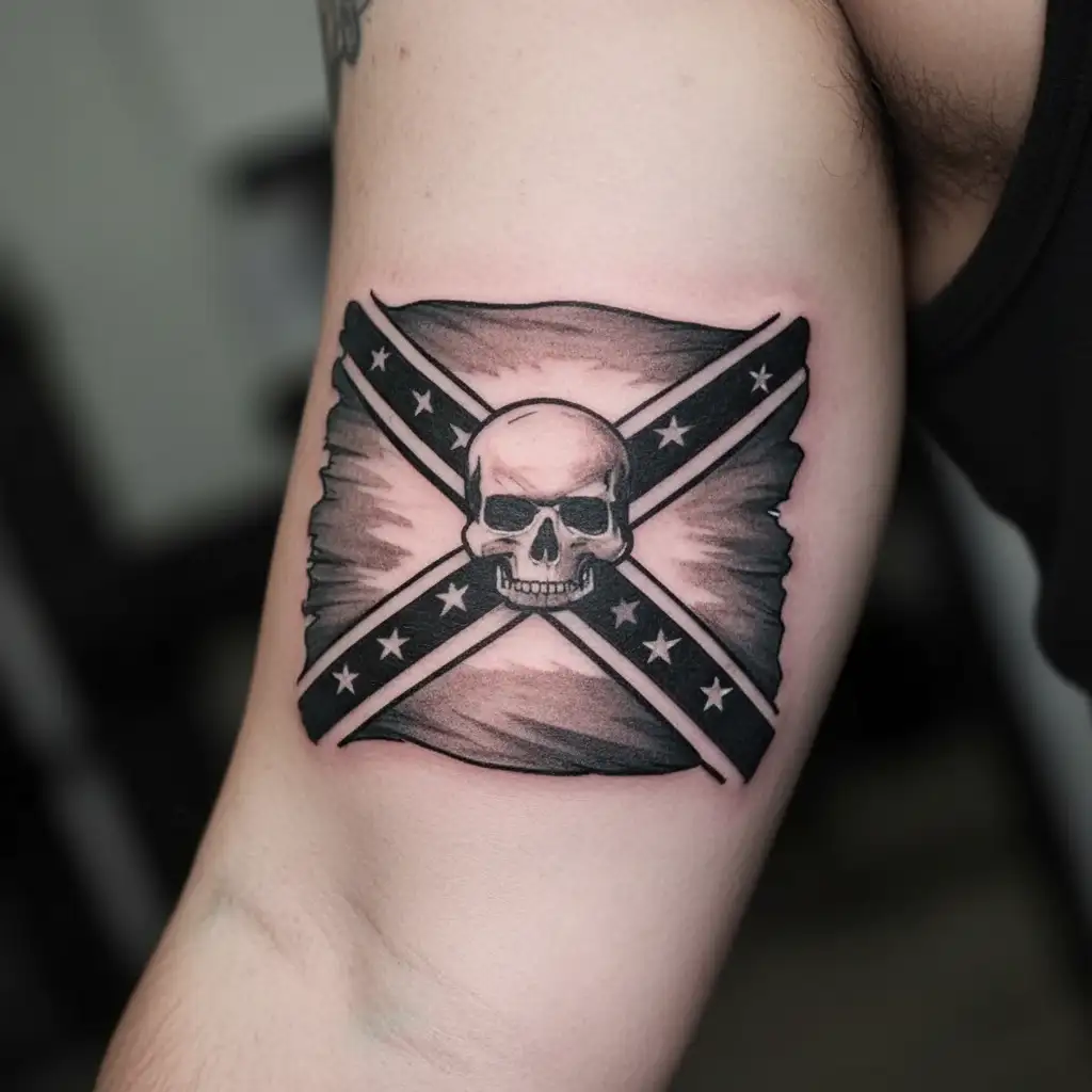 rebel flag tattoo design idea