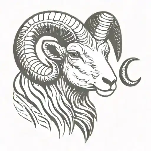 ram head tattoo design idea