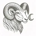 ram head tattoo design idea