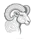 ram head tattoo design idea