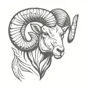 ram head tattoo design idea