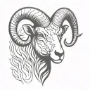 ram head tattoo design idea