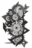 arrow with broken reverse gear tattoo design idea