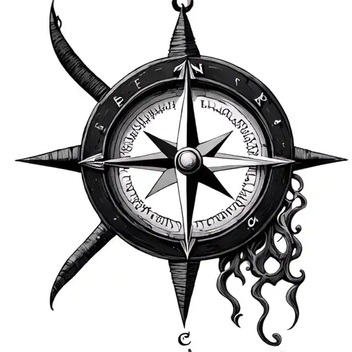 Nautical Compass Rose tattoo design idea
