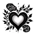 Small tattoo for left side of chest based on traits like loyalty emotional love always listen to my heart, child by hear tattoo design idea