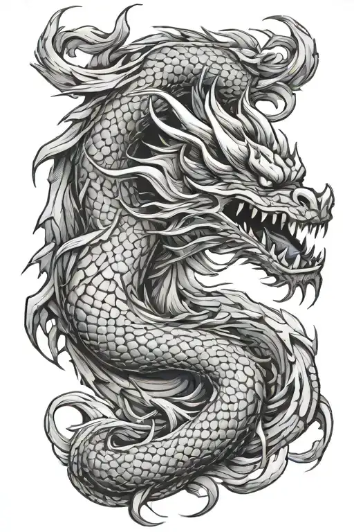 angry dragon tattoo design idea