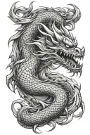 angry dragon tattoo design idea
