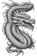 angry dragon tattoo design idea