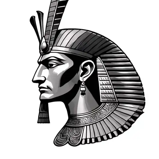 Egyptian god horus portrait looking tattoo design idea