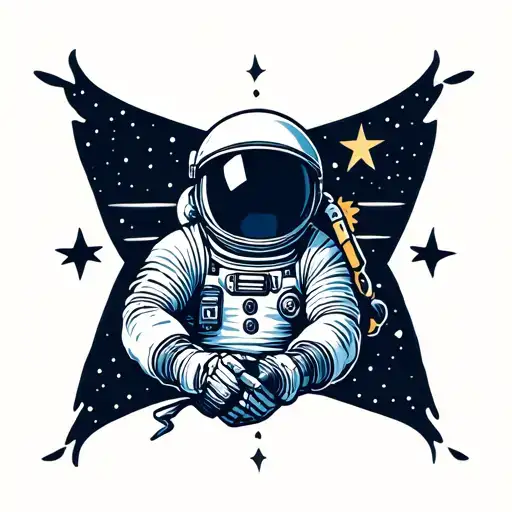 Spaceman tattoo design idea