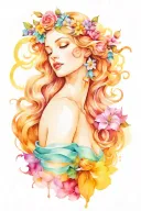 aphrodite goddess tattoo design idea