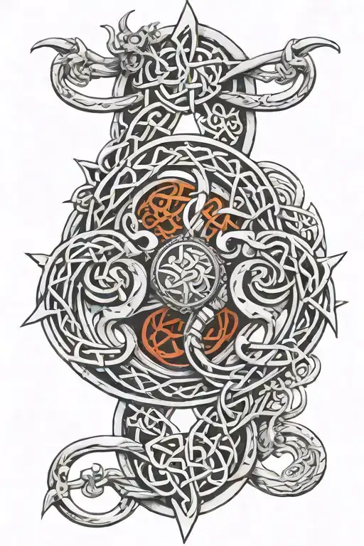 Celtic knotwork intertwined tattoo design idea