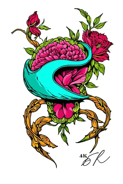 ovarian cancer and strength symbol incorporated representing tattoo design idea