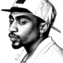 2pac portrait tattoo design idea