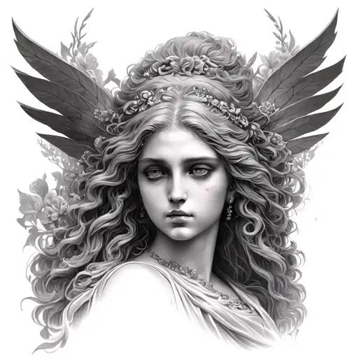 aphrodite goddess emerging from #11 and #5 tattoo design idea
