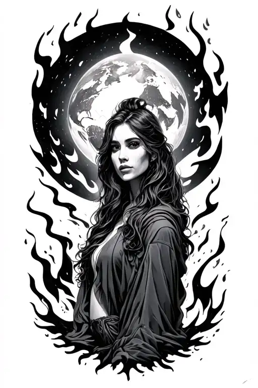 the world on fire around you but your still standing  tattoo design idea