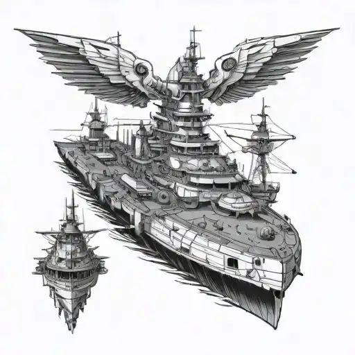 Warhammer 40k battleship tattoo design idea