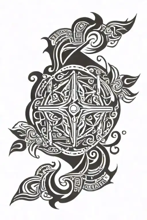 the word "VIVID DREAM" verticle with in a Cherokee style around it  tattoo design idea