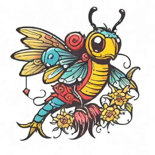Firefly With Pinata Hanging From Its Leg Tattoo tattoo design idea