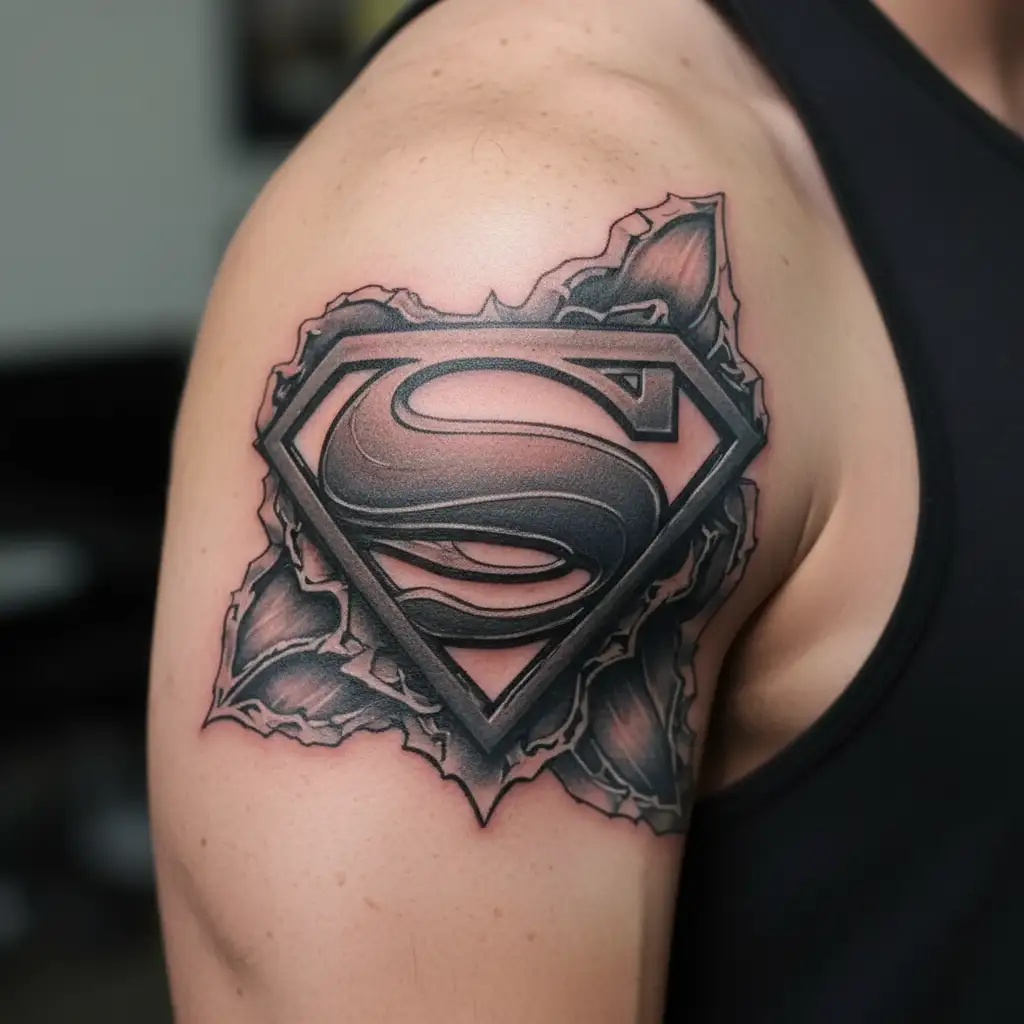 superman symbol tattoo design idea