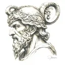 odysseus head tattoo design idea